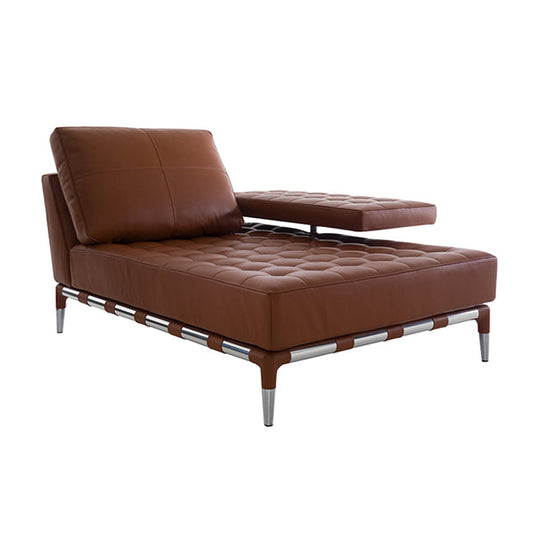 Cassina Privé Chaise Longue with Right armrest (Upholstery Material - PELLE X SCOZIA)