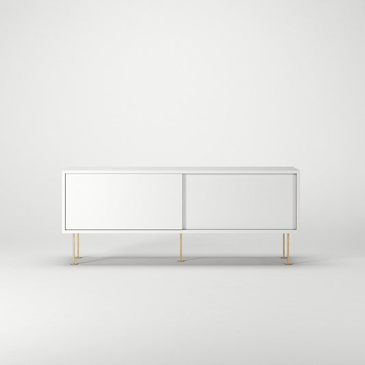 Decotique Vogue TV Bench with Legs 136 White/Brass