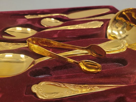 24k Gold Cutlery Set, Germany, 1970s, Set of 70-NUC-1823599