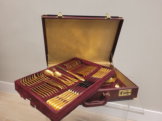 24k Gold Cutlery Set, Germany, 1970s, Set of 70-NUC-1823599