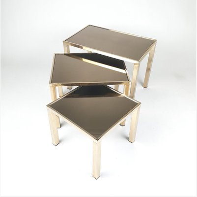 24k Gold-Plated Nesting Tables from Belgo Chrom, 1970s, Set of 3-RMX-1277905