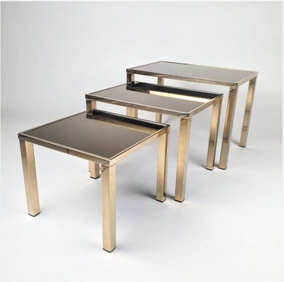 24k Gold-Plated Nesting Tables from Belgo Chrom, 1970s, Set of 3-RMX-1277905