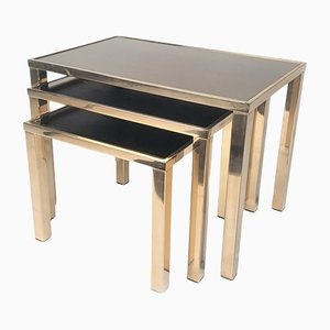 24k Gold-Plated Nesting Tables from Belgo Chrom, 1970s, Set of 3-RMX-1277905