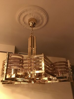 24kt Gold Chandelier by Gaetano Sciolari for Gaetano Sciolari , 1980s-OPE-778126