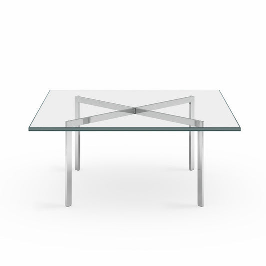 Barcelona® - Square Glass And Steel Coffee Table by Knoll