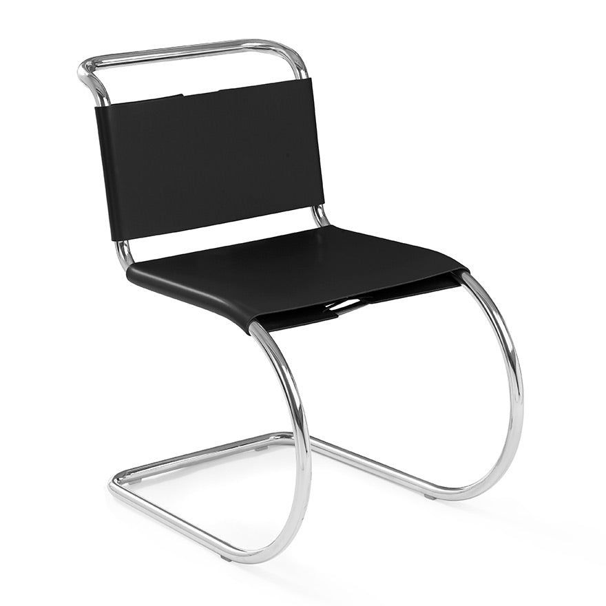 MR - Cantilever armless chair with Leather Sling Seat