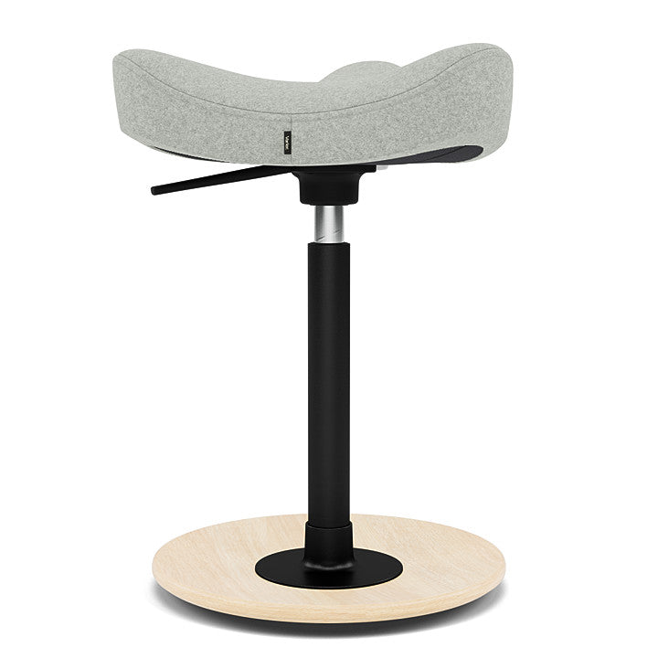 Move™ Compact - Rocker ergonomic office stool in wood and fabric (Upholstery Material - Divina Melange)