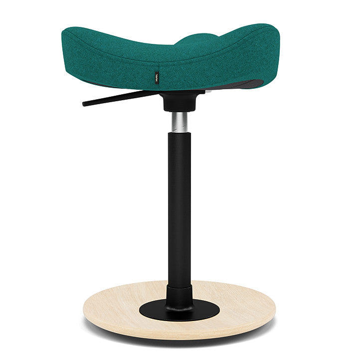 Move™ Compact - Rocker ergonomic office stool in wood and fabric (Upholstery Material - Divina Melange)