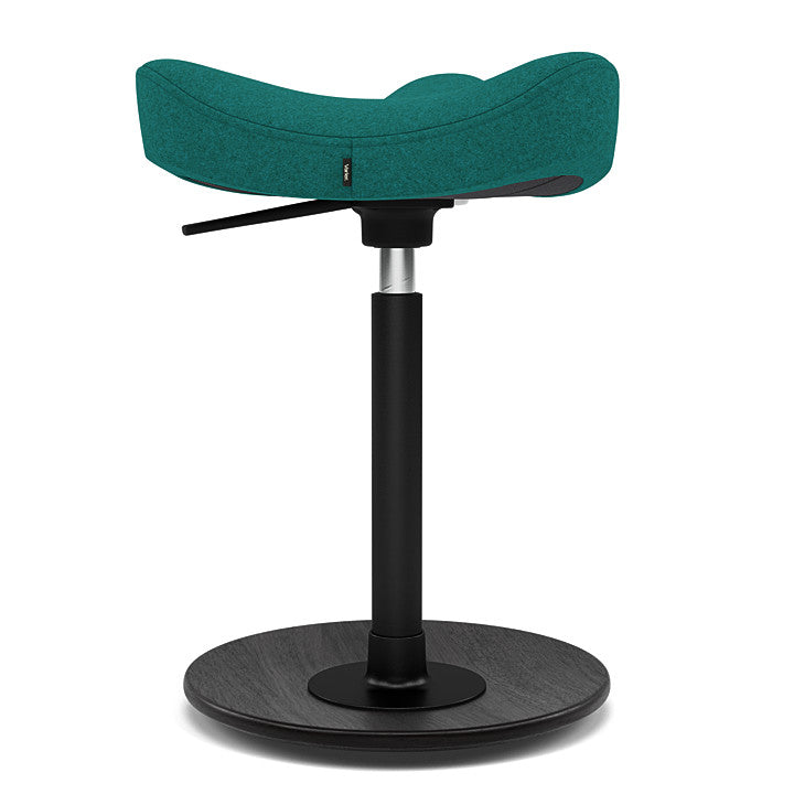 Move™ Compact - Rocker ergonomic office stool in wood and fabric (Upholstery Material - Divina Melange)