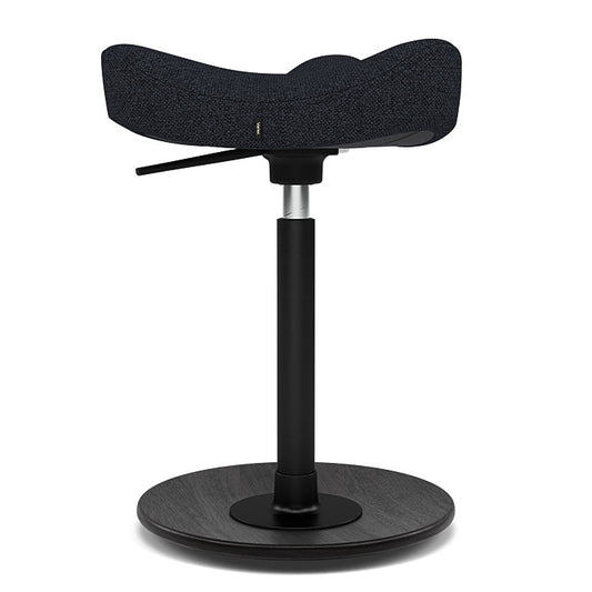 Move™ Compact - Rocker ergonomic office stool in wood and fabric (Upholstery Material - Hallingdal 65)