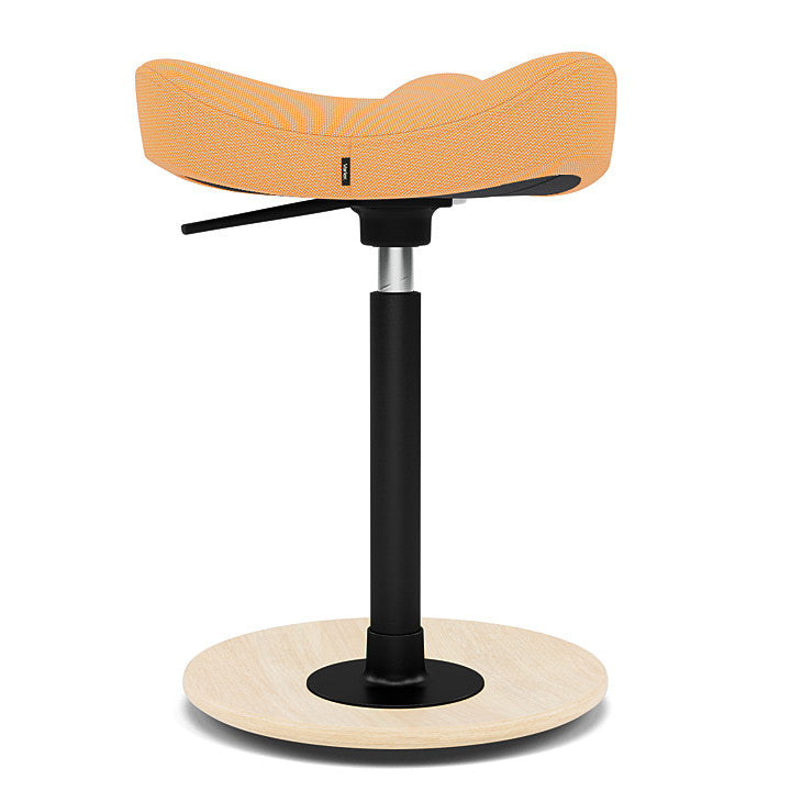 Move™ Compact - Rocker ergonomic office stool in wood and fabric (Upholstery Material - Revive)