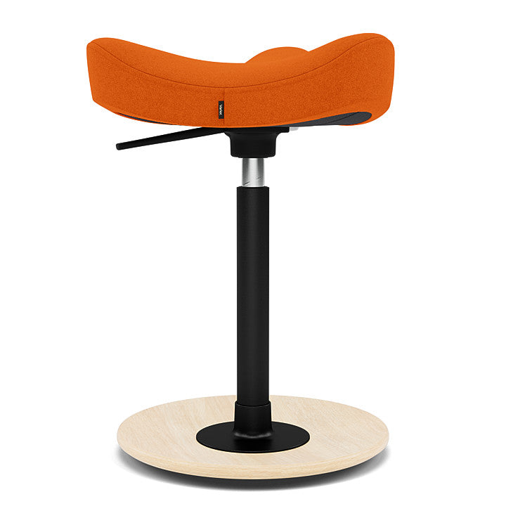 Move™ Compact - Rocker ergonomic office stool in wood and fabric (Upholstery Material - Divina 3)