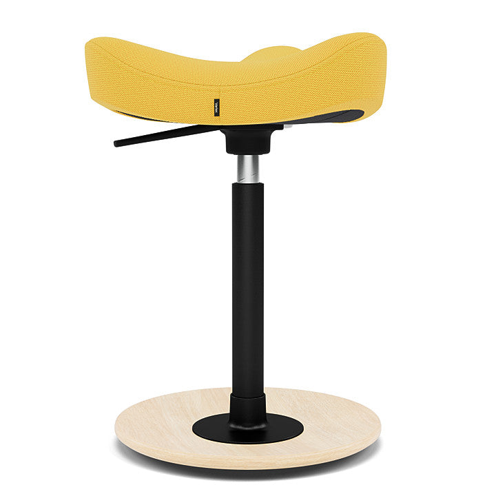 Move™ Compact - Rocker ergonomic office stool in wood and fabric (Upholstery Material - Revive)