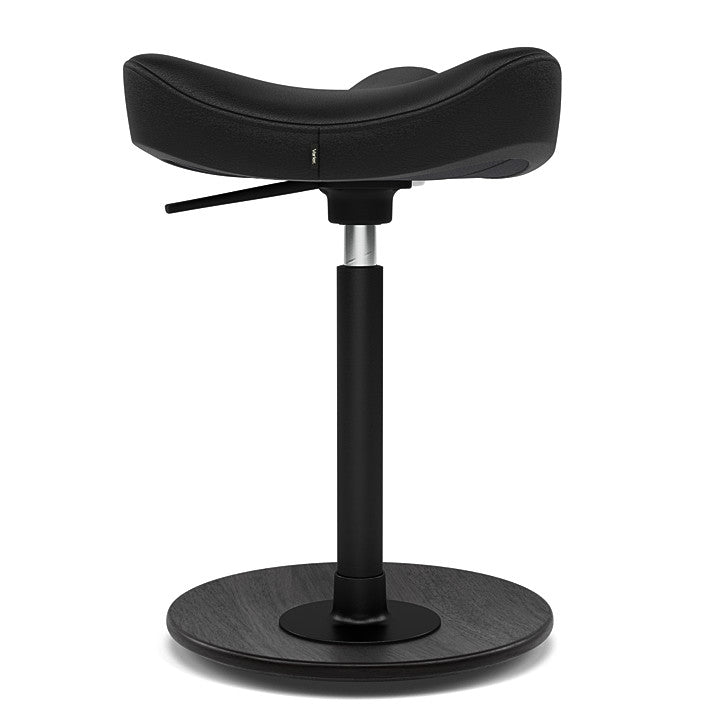 Move™ Compact - Rocker ergonomic office stool in wood and fabric (Upholstery Material - NOIR)