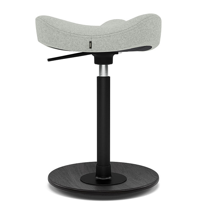 Move™ Compact - Rocker ergonomic office stool in wood and fabric (Upholstery Material - Divina Melange)