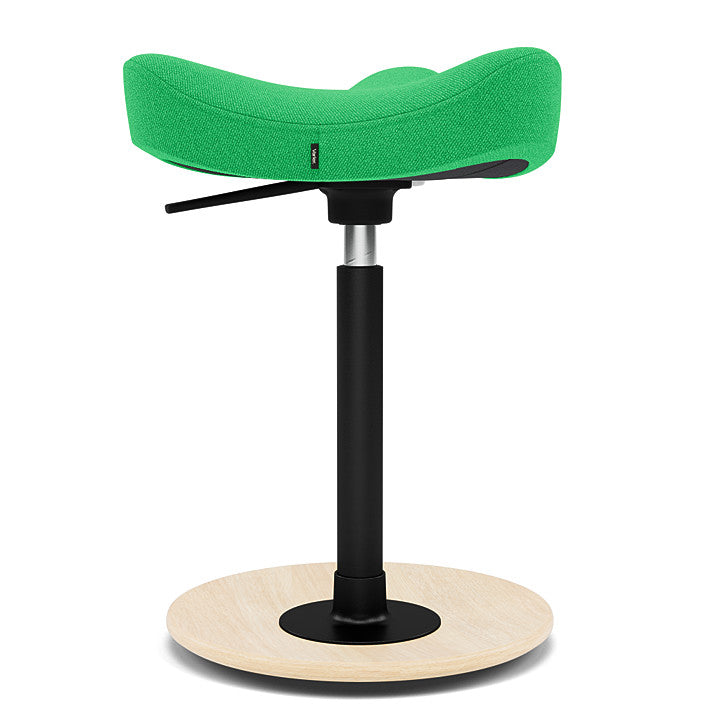 Move™ Compact - Rocker ergonomic office stool in wood and fabric (Upholstery Material - Vidar)