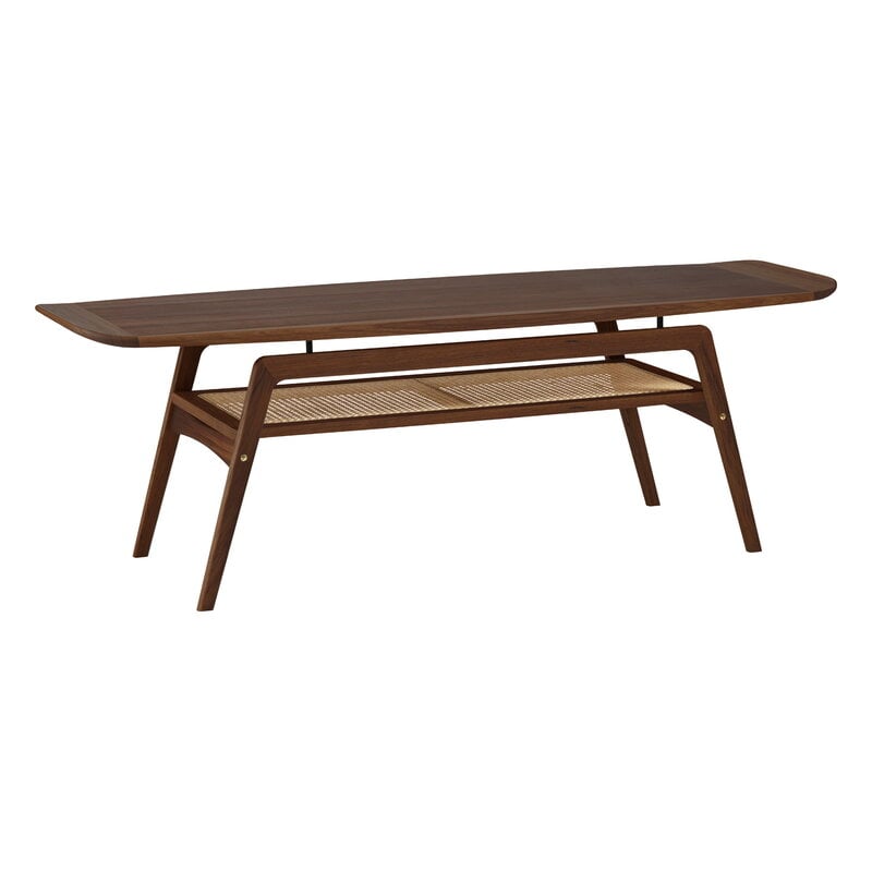 Surfboard coffee table with shelf by Warm Nordic #walnut - french cane #