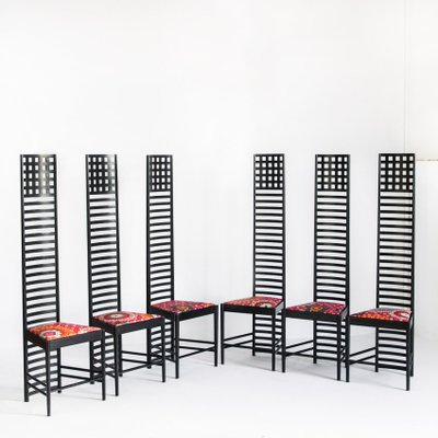 292 Chairs by Charles Rennie Mackintosh for Cassina, Italy, 1990s, Set of 6-ZFJ-1179070