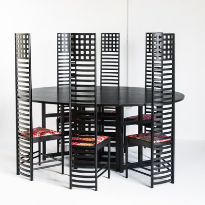 292 Chairs by Charles Rennie Mackintosh for Cassina, Italy, 1990s, Set of 6-ZFJ-1179070