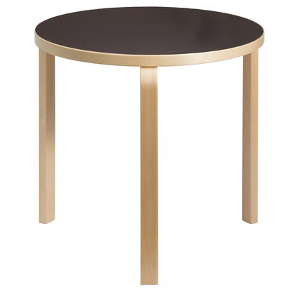 Aalto table 90B, birch - black linoleum