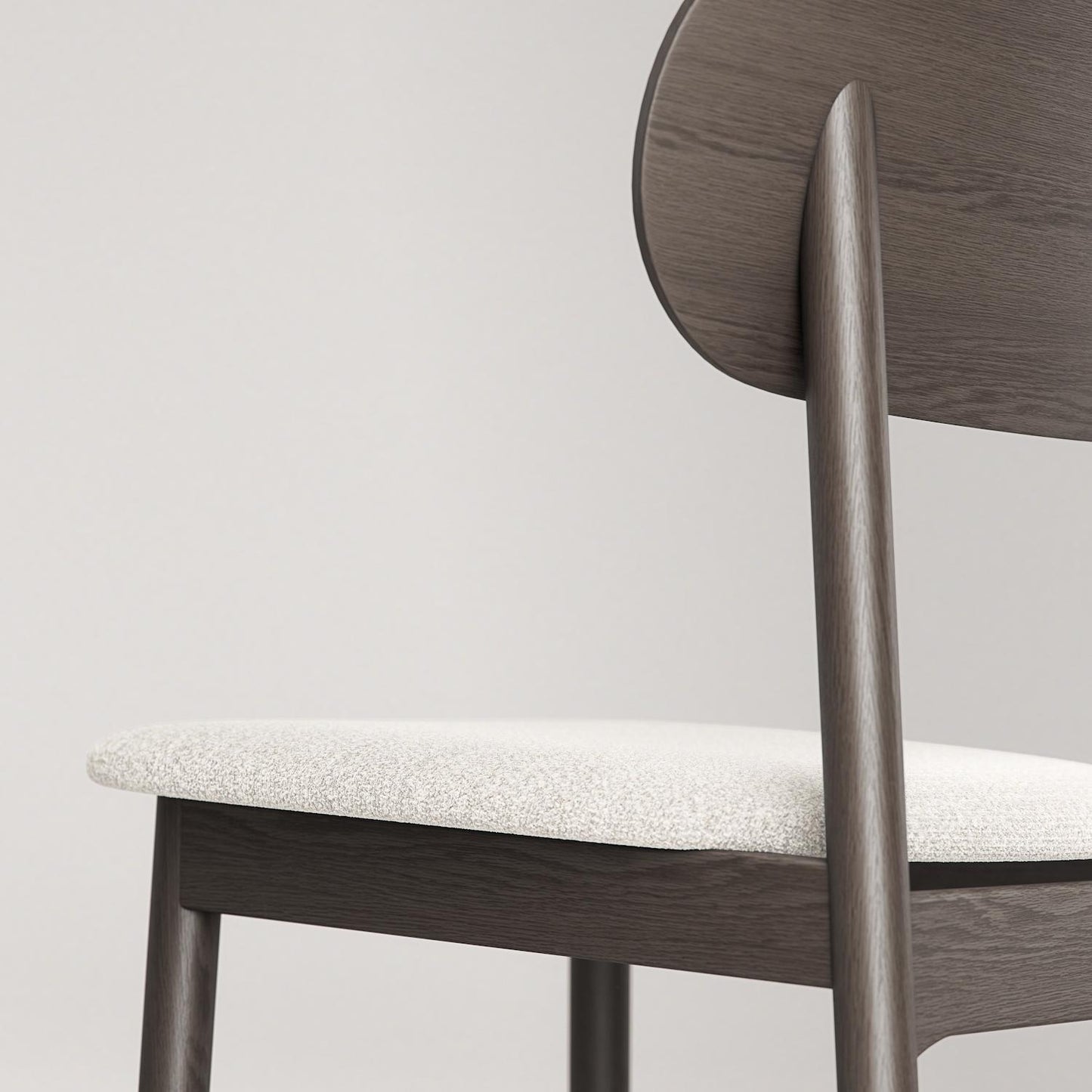 Decotique Elephant Dining Chair Dark Oak/White Bouclé