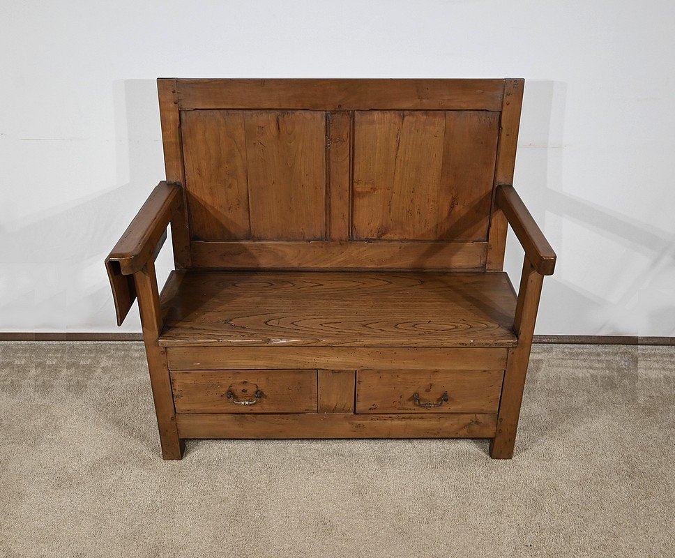 2nd half 19th Century Cherry and Chest Bench