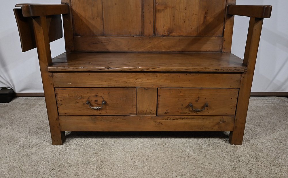 2nd half 19th Century Cherry and Chest Bench-RVK-1777892