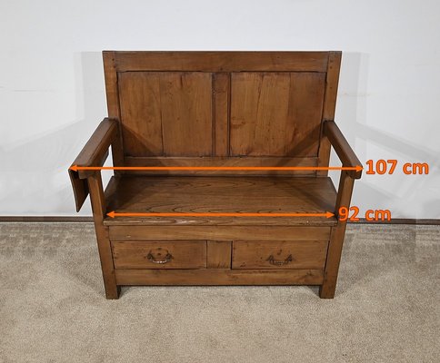 2nd half 19th Century Cherry and Chest Bench-RVK-1777892