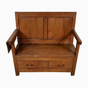 2nd half 19th Century Cherry and Chest Bench-RVK-1777892