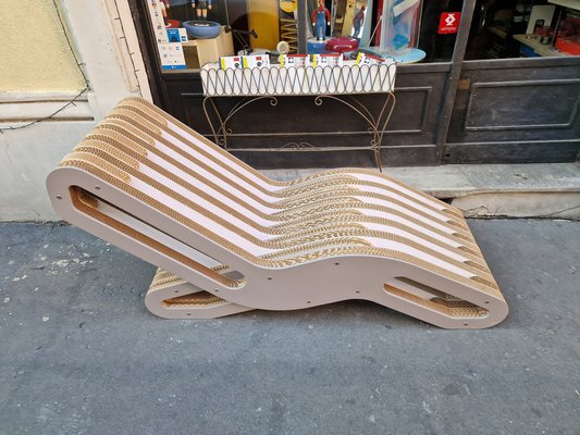 2onde Chaise Longue in Cardboard and Wood by Giorgio Camporaso for Lessmore-OHK-1797244