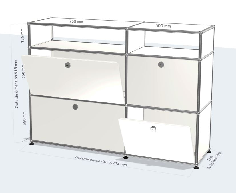 2x3 module(4 drop down doors) [W(750+500)XD350XH(350+350+175)]