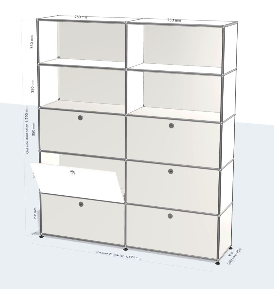 2x5 Module (6 drop down doors) [W(750+750)XD350XH(350+350+350+350+350)]
