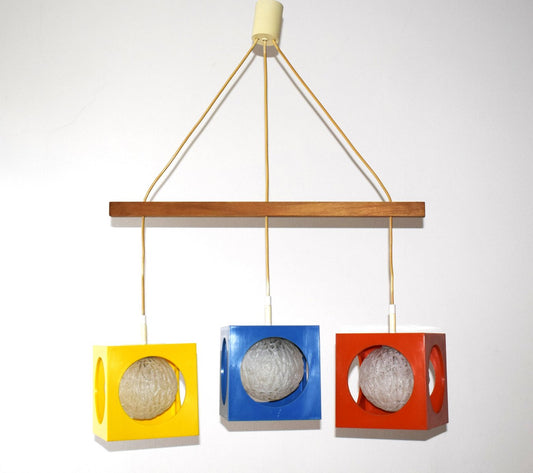 3 Cube Mod. 4022 Hanging Lamp by Richard Essig for Besigheim, 1970s