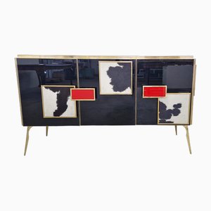 3 Glass Doors Sideboard, 1990s-BEW-1770428