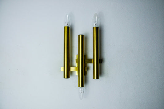 3 Lights Tubular Wall Light by Sciolari for Boulanger, Italy, 1970s