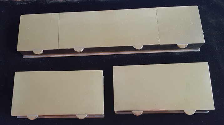 3 Pieces Brass Desk Set, Set of 3-QDP-1000521