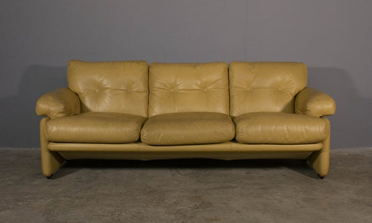 3-Seat Sofa in Leather by B&B Tobia Scarpa for Coronado, 1970