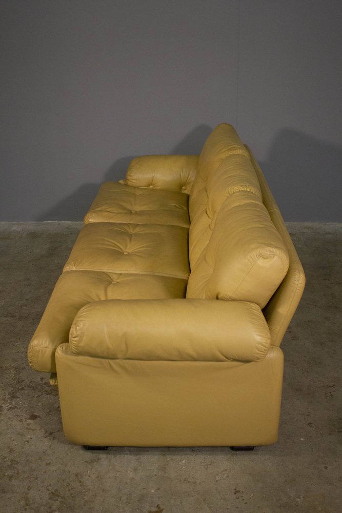 3-Seat Sofa in Leather by B&B Tobia Scarpa for Coronado, 1970