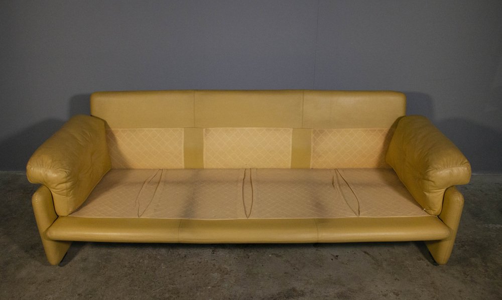 3-Seat Sofa in Leather by B&B Tobia Scarpa for Coronado, 1970