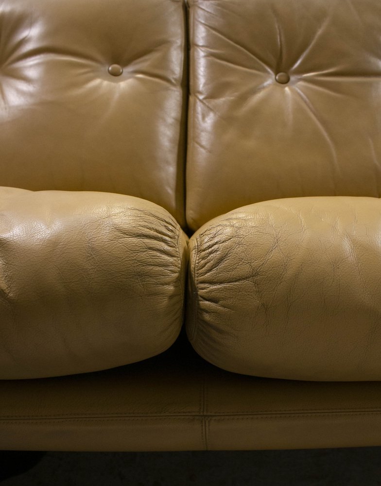 3-Seat Sofa in Leather by B&B Tobia Scarpa for Coronado, 1970