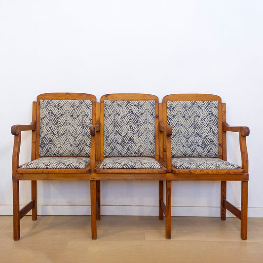 3 Seat Upholstered Bench, Spain, 1910s