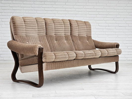 3 Seater Danish Sofa in Corduroy, 1970s