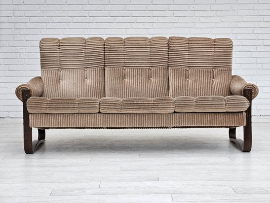 3 Seater Danish Sofa in Corduroy, 1970s-TMW-1742505