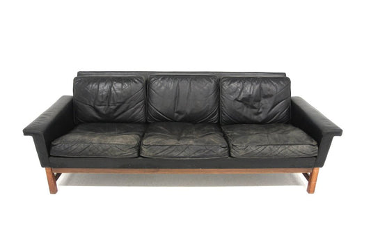 3-Seater Scandinavian Sofa in Leather, Sweden, 1960s