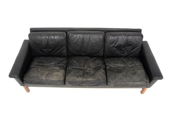 3-Seater Scandinavian Sofa in Leather, Sweden, 1960s-GEK-1785619