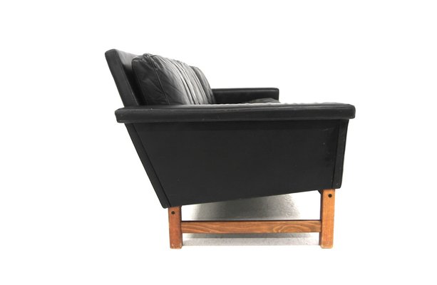 3-Seater Scandinavian Sofa in Leather, Sweden, 1960s-GEK-1785619