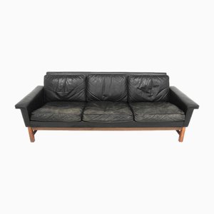 3-Seater Scandinavian Sofa in Leather, Sweden, 1960s-GEK-1785619