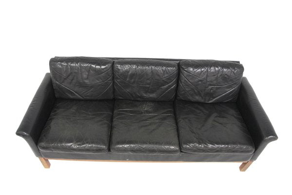 3-Seater Sofa in Leather, Sweden, 1960s-GEK-1794938