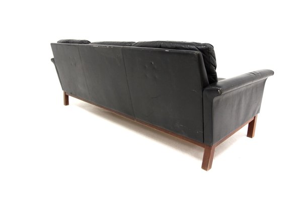 3-Seater Sofa in Leather, Sweden, 1960s-GEK-1794938