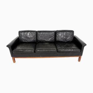 3-Seater Sofa in Leather, Sweden, 1960s-GEK-1794938